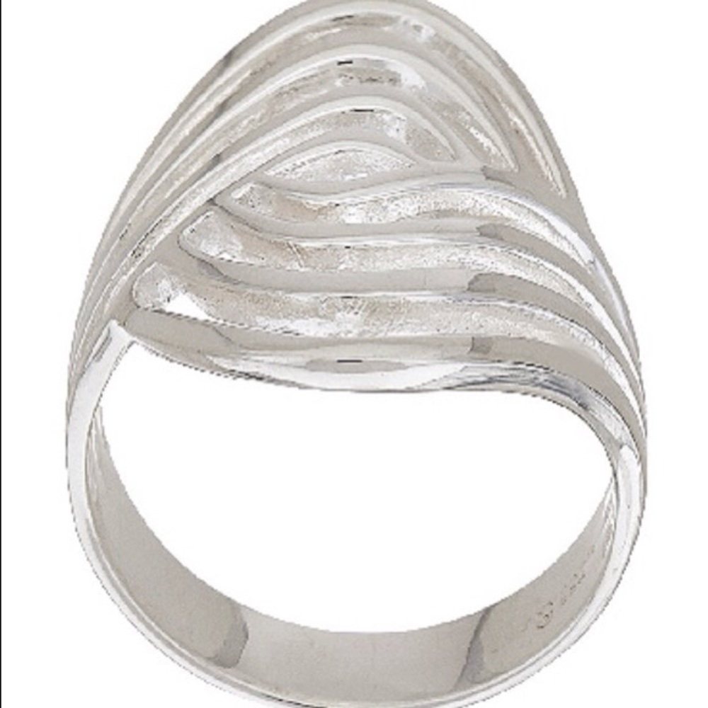 🌷 STERLING SILVER (925) OPENWORK SWIRL RING - Picture 2 of 3